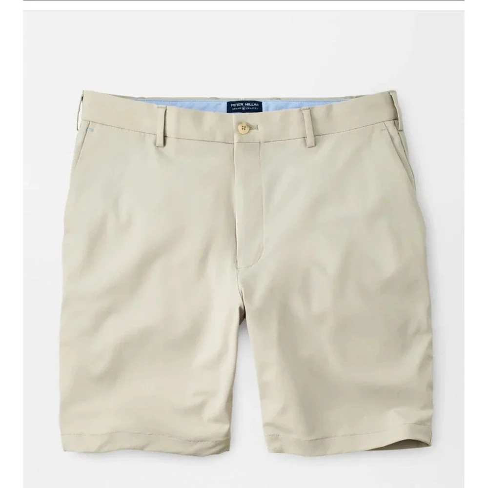 NWT Peter Crown Crafted Stealth Performance Golf Shorts OAT Tan Men's Size 40 - Picture 10 of 10